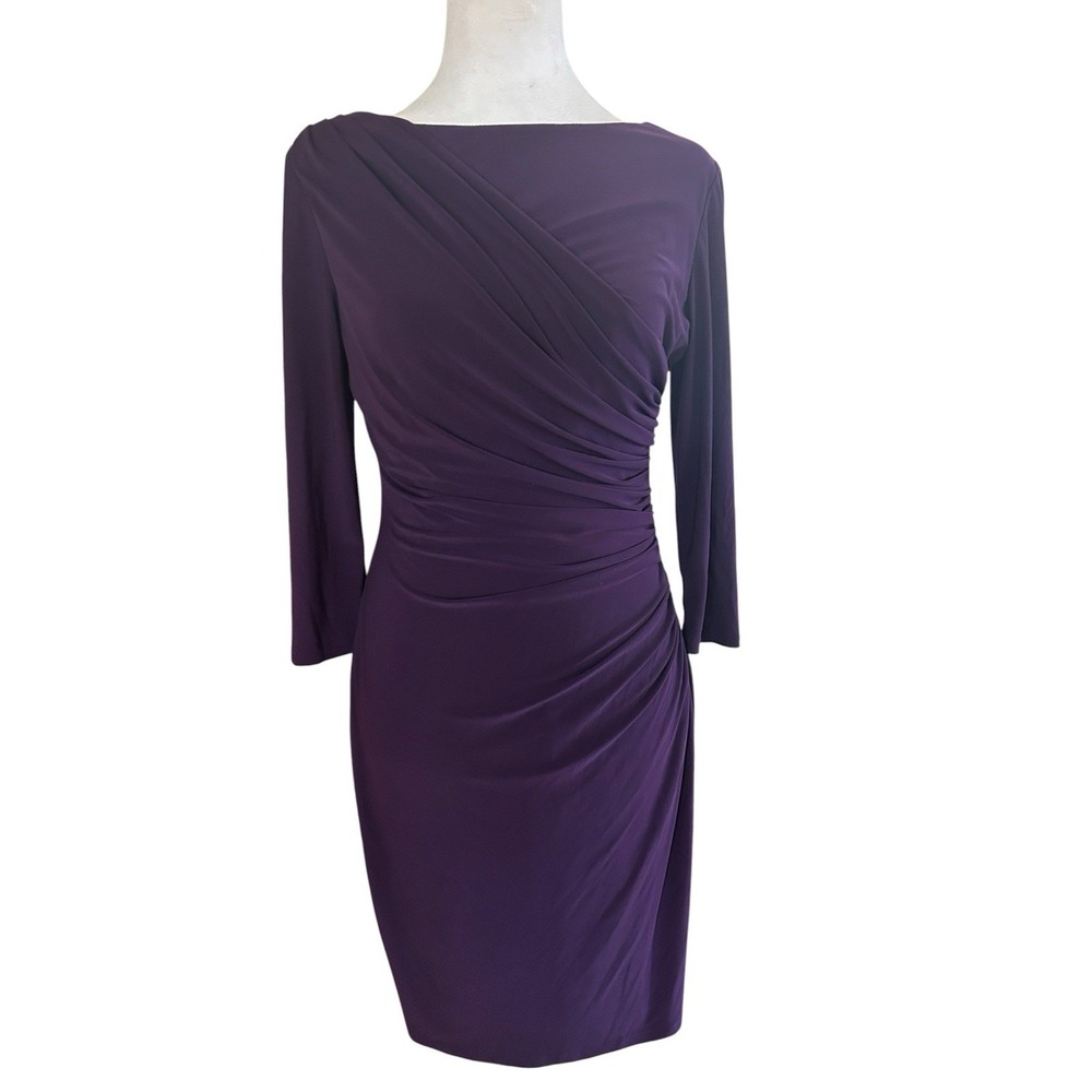 Lauren Ralph Lauren Purple Ruched Dress Professional, Business, Party SZ 6